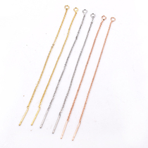 S925 half silver O-word chain ear wire plated 14K gold DIY accessories handmade material accessories tassel long earrings hypoallergenic