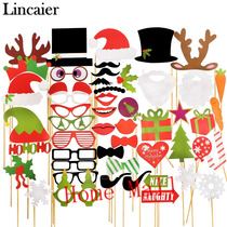 Lincaier 50 Pieces Photo Booth Props Merry Christmas Decorat
