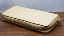 Hand-made custom imported tanning leather leather long wallet zipper long purse zipper long financial cloth handbag