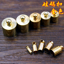 diy ornament accessories COPPER ROUND LEATHER ROPE JOINT HANGING BELL POISE BUTTON LINKED HEAD LEATHER ROPE BUCKLE GOLD