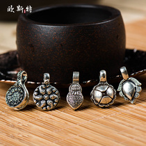 925 sterling silver card antique Buddha beads rosary counter accessories clip Tibetan Buddhism counting clip