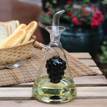 Direct selling hand-blown transparent high borosilicate glass double layer soy sauce bottle oil vinegar bottle leak proof seasoning bottle two in one