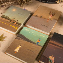 Korean creative fresh color page comic book Beautiful love couple diary Korean hard face book gift