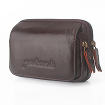 Leather wear belt mobile phone running bag horizontal mobile phone bag running Bag Mens cowhide 4 5 inch 5 5 inch elderly smart machine