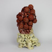  Creative decoration Qingtian stone carving bayberry raising eyebrows exhaling exquisite red frozen commercial electric mill home flower pot trough direct sales