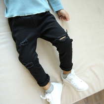 Boys  clothing 2020 new trendy ripped jeans childrens trousers boys summer pants Korean version of trendy spring and autumn thin