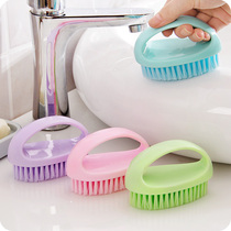 Colorful egg-shaped creative multifunctional soft wool cleaning brush bath tub brush plastic with handle bathroom cleaning brush