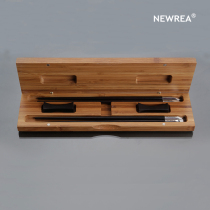 NEWREA new stainless steel ebony chopsticks luxury cruise collection gift chopsticks