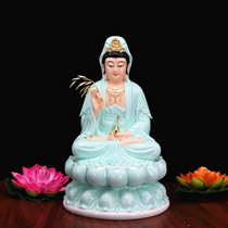 New white marble gold Guanyin Bodhisattva Buddha statue Avalokitesvara Buddha statue statue sitting lotus Guanyin Bodhisattva ornaments