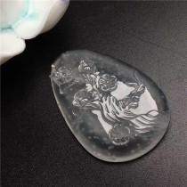 Myanmar natural A goods jade ice species out of the snow plum pendant jade moisture ice permeable belt certificate KX009