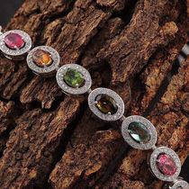 Leisurely Professional Jewelry-925 sterling silver micro-set Mossang diamond bracelet-Full net body vs Tourmaline with identification special price