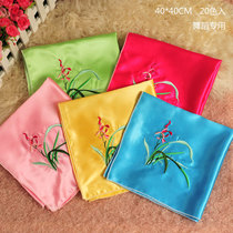 Five pieces of simulation silk embroidered handkerchief handkerchief silk dance dance props 40*40CM