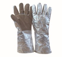 High temperature resistant gloves cowhide aluminum foil high temperature resistant gloves economical heat insulating gloves