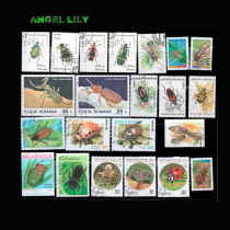 Express delivery of 50 foreign stamps with special stamps of different insect species in a 100-pack package