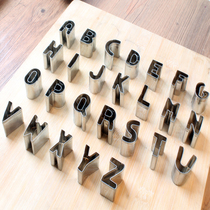 Stainless steel numeric alphabet biscuit mold 9 numbers 26 English letter cutting mold fruit and vegetable printing mold