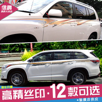 Suitable for 09-15 Toyota Highlander special car stickers Body color strip stickers modified personality decorative stickers