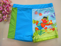 Foreign Trade Raw Single Sesame Street Boy Swimming Pants Children Professional Boy Cartoon Flat Corner Swimming Pants