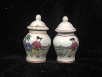 Ceramic Wine Bottle Collection 4042 Jingdezhen 78 Decades of children Firecrackers Sky word altar intact a pair of wine bottles