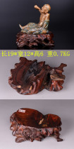 Red sour branch wood carving crafts art root carving ornaments Qiyu stone vase bonsai base can be dug groove base