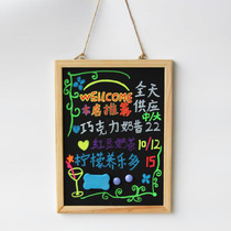 Solid wood frame hanging small blackboard Office teaching message drawing board Coffee shop restaurant display advertising vertical blackboard