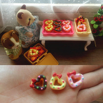 1:12DIY villa house food play scene accessories-peach heart Party Cake 3 colors optional