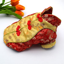 Pug Corgi Teddy dog New Year Festive clothes New Year Cat Autumn and Winter pet Tang dress two feet Cheongsam princess