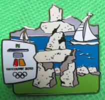 2010 Vancouver Winter Olympics Badge Canadian Landscape Badge Sailing Badge