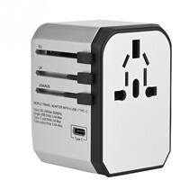 4 Port USB Charger Travel Adapter Plug Worldwide With AC Pow