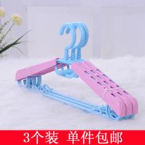 Retractable non-slip clothes hanging dry and wet clothes brace swivel clothes hanger lengthened plastic adult hanger 3