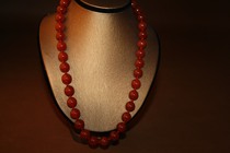 (Red Transport Chain-Best Red) Old Natural Agate Necklace