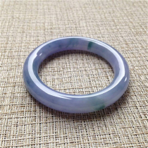Natural Jade old pit A goods bracelet full of Violet Ice spring band color full purple jade bracelet with certificate KH013