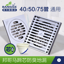 Bangge floor drain TF-518 brass Chrome panel deodorant floor drain with silicone core