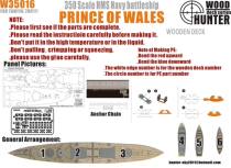 Hunters W35016 1350 British Wales Prince of Wales Battleship Wood Deck of the Wooden Deck 78011