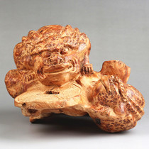 Xianyou authentic cliff cypress ornaments Cliff cypress with tumor scar root carving wood carving aging gifts Golden Toad home ornaments