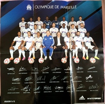 Marseille 2014-15 official Full family Foo (with full squad printed signatures) poster