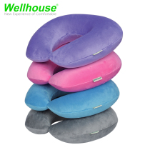 Tourist supplies Wellhouse velvet inflatable pillow U-shaped pillow cervical pillow delivery bag