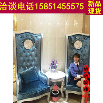 European Princess chair neoclassical solid wood single high back sofa chair beauty salon Club Image decoration chair spot