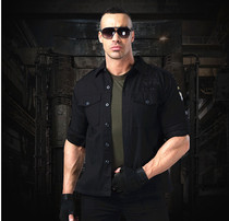 Outdoor casual shirt for men and women in spring and autumn season pure cotton anti-scraping air drop division shirt loose camouflan uniform long sleeve jacket