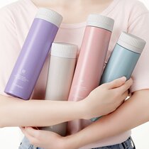 Liyang thermos cup female portable cute student Korean version straight cup 304 stainless steel water cup snowflake letter cup