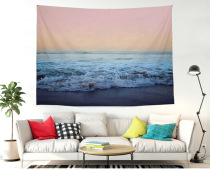 Retro literary style Nordic ins hanging cloth pink coast wall background decorative painting cloth tapestry art beach towel