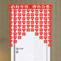 Non-woven flower wedding supplies wedding decoration curtain wedding room decoration Wedding Peach heart door curtain decoration