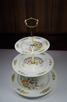 British Aynsley exquisite bone china CottageGarden Villa Garden series three-level snack plate