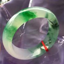 Ice natural green Burmese jade bracelet old pit jade bracelet floating flower belt certificate natural jade bracelet