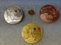 2010 Guangzhou Asian Games Badge Volunteer badges Gold and silver bronze reward badges 3 pieces
