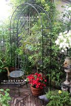 European Wrought iron Rattan moon arch flower stand Garden terrace rose stand without screws 1 15 meters wide