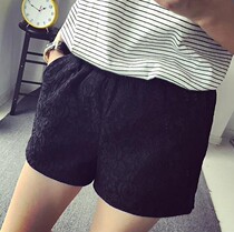 Fatty plus size womens loose lace shorts thin summer hot pants fat MM big bottom shorts 200 Jin