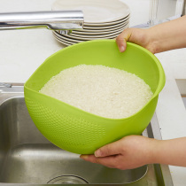 Household kitchen washing rice sieve rice basin thickening rice washer plastic drain vegetable basket washing fruit basket