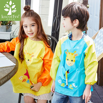 KK tree baby eating clothes autumn and winter childrens apron painting clothes Girls anti-dressing children painting waterproof long sleeves