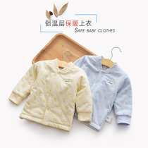 Sheng Zheka baby cotton coat newborn thin cotton top winter baby pure cotton thickened underwear small cotton padded clothes