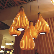 Southeast Asia wood skin Living Room restaurant hot pot restaurant chandelier Chinese hotel club Teahouse lighting creative dining table chandelier